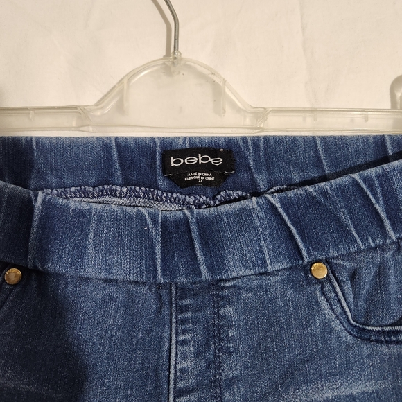 Bebe Blue Pull Up leggings size 27 - Picture 2 of 4
